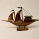 Handcrafted Wood Boat Figurine for Table Decor